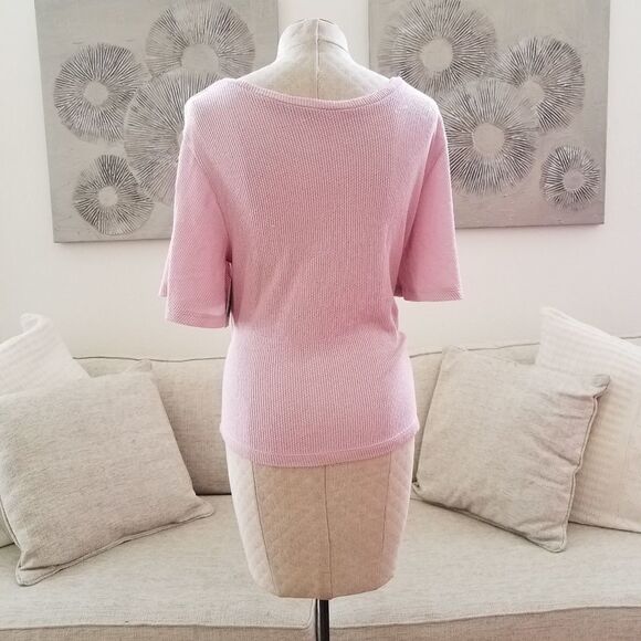 BP Tie Front Waffle Knit Tee sz XS in Pink - Picture 7 of 12